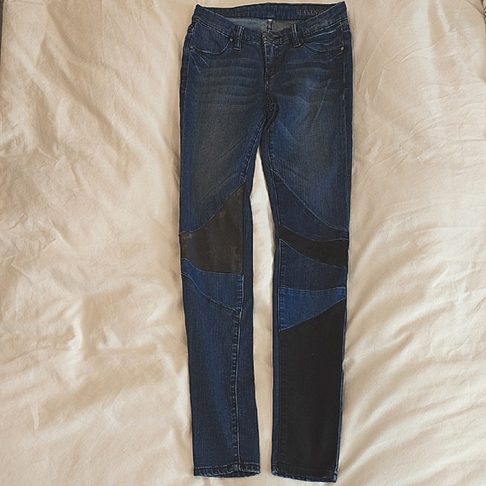 Blank NYC Dark Blue and Black Skinny Jeans
